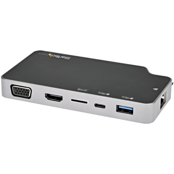 マルチポートアダプター/USB-C接続/1画面/4KHDMIまたは1080pVGA/100WUSBPDパススルー/2x10Gbps対応USBハブ/ギガビット有線LAN/microSDカードリーダー