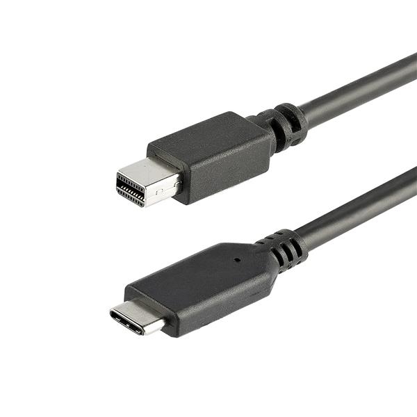 1mUSB-C-MiniDisplayPortケーブル4K/60HzブラックUSBType-C-mDPケーブル