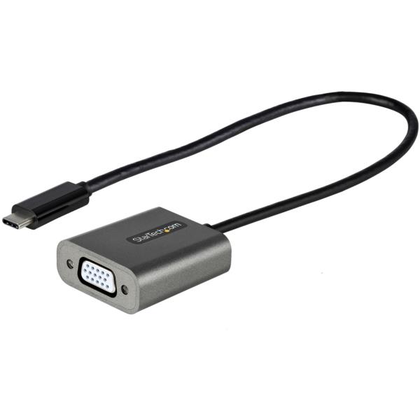 USB-C-VGAディスプレイ変換アダプタ/USBType-C(DPAltモード)-VGAビデオコンバータ/1920x12001080p/30cmアダプタ一体型ケーブル/Thunderbolt3互換/各種OS対応