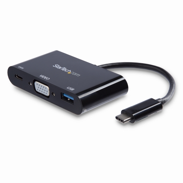 USBtype-C接続VGA変換アダプタ2048x1280p(60Hz)1xUSB-C給電ポート1xUSB-Aポート
