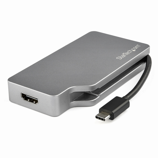 USBType-C接続マルチディスプレイアダプタ4K/60Hz対応スペースグレーVGA/DVI/HDMI/mDP出力対応