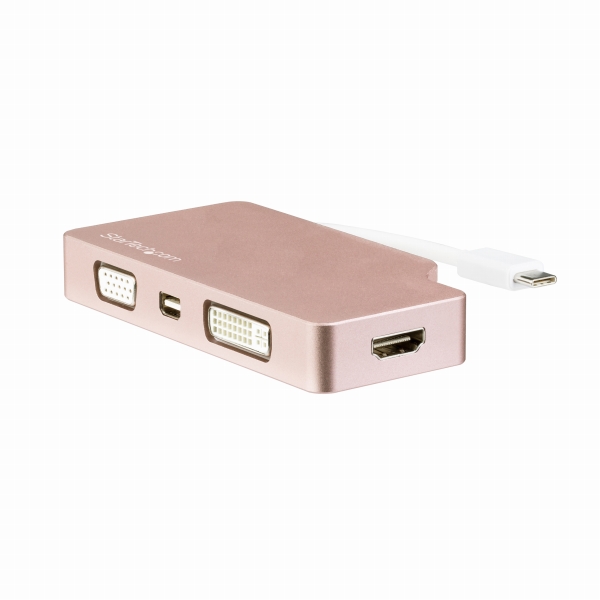 USBType-C接続マルチディスプレイアダプタ4K/30Hz対応ローズゴールドVGA/DVI/HDMI/mDP出力対応