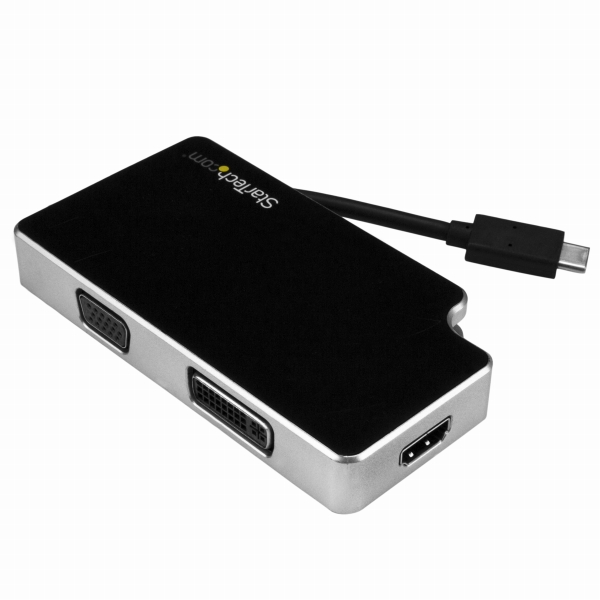 USBType-C接続トラベルA/Vアダプタ3イン1USB-C-VGA/DVI/HDMI変換アダプタ4K対応