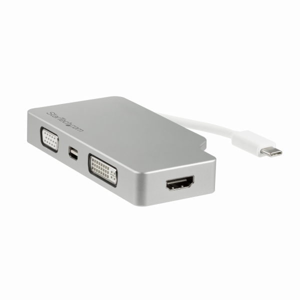 USB Type-C接続マルチディスプレイアダプタ 4K/30Hz対応 シルバー VGA/DVI/HDMI/mDP出力対応
