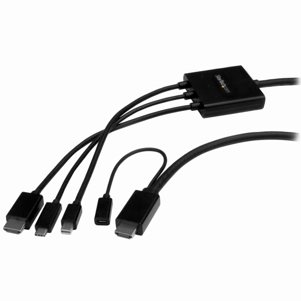 USB-C/HDMI/MiniDisplayPort-HDMI変換アダプタケーブル2m