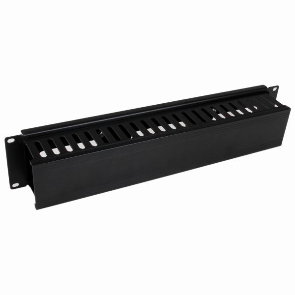 ダクト付パネル(2U)サーバーラック/キャビネット用ケーブルダクト(カバー付き)水平配線用
