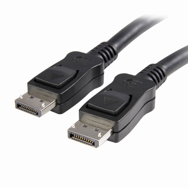 DisplayPort1.2ケーブルラッチ付きコネクタ1mディスプレイポート/DP(オス)-ディスプレイポート/DP(オス)4K映像出力に対応