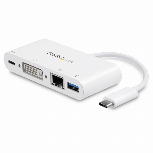 USBType-C接続マルチアダプタDVI/GbE/USB3.0ポート搭載USBPD2.0対応USBType-Cミニドッキングステーション