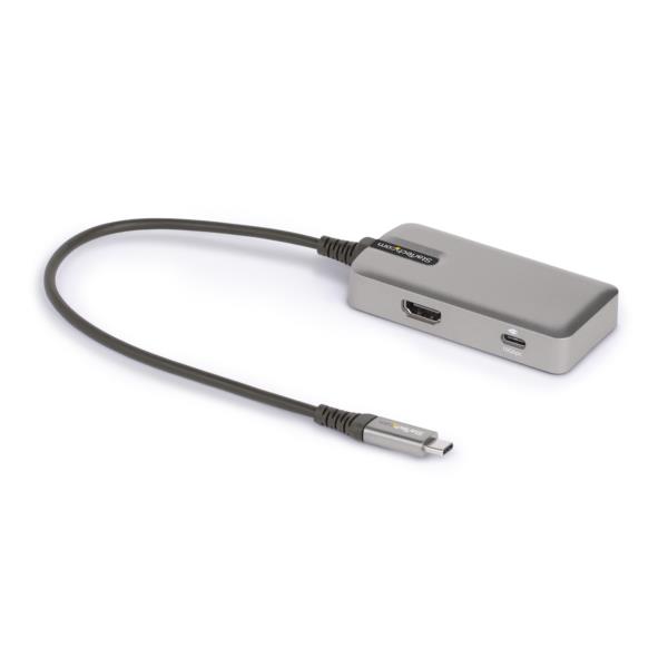 USBType-Cマルチ変換アダプター/ノートPCドッキングステーション/4K60HzHDMI2.0/3ポート10GbpsUSBハブ/100WUSBPD/タイプC対応トラベルドック/25cmケーブル
