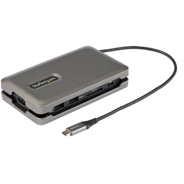 USBType-Cマルチ変換アダプター/4K60HzHDMI2.0/2ポート10GbpsUSBハブ/SD&MicroSDカードリーダー/ギガビット有線LANポート/100WUSBPD/25cmケーブル