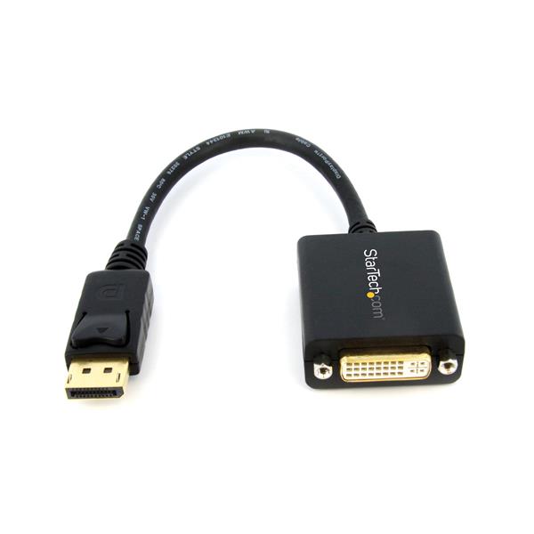 DisplayPort(オス)-DVI(メス)変換アダプタ黒ディスプレイポート/DP-DVI-I(29ピン)シングルリンク変換ケーブル1920x1200ブラック