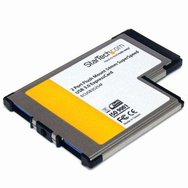 2ポートSuperSpeedUSB3.0増設用ExpressCard/54アダプタカード(UASP対応)ExpressCard(54mm)2xUSB3.0Aメスインターフェースカード