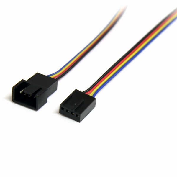 PWM(4ピン)ケースファン電源延長ケーブル30cm1x4ピン(オス)/1x4ピン(メス)