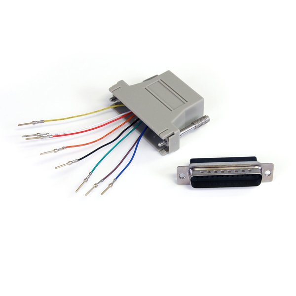DB25 - RJ45 モジュラーアダプター/オス・メス/D-sub25ピン イーサネット接続