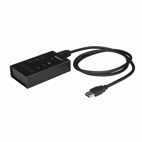 4ポートUSBハブ金属ケースUSB-A-3xUSB-A/1xUSB-CUSB3.1Gen1(5Gbps)産業用USBハブ