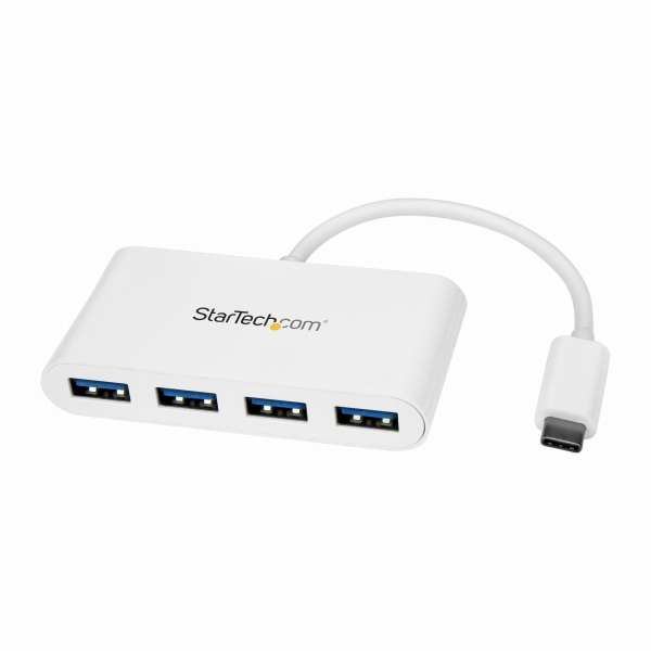 USB-C接続4ポートUSB3.0ハブUSBType-C-4xUSB-AUSBバスパワー対応ホワイト