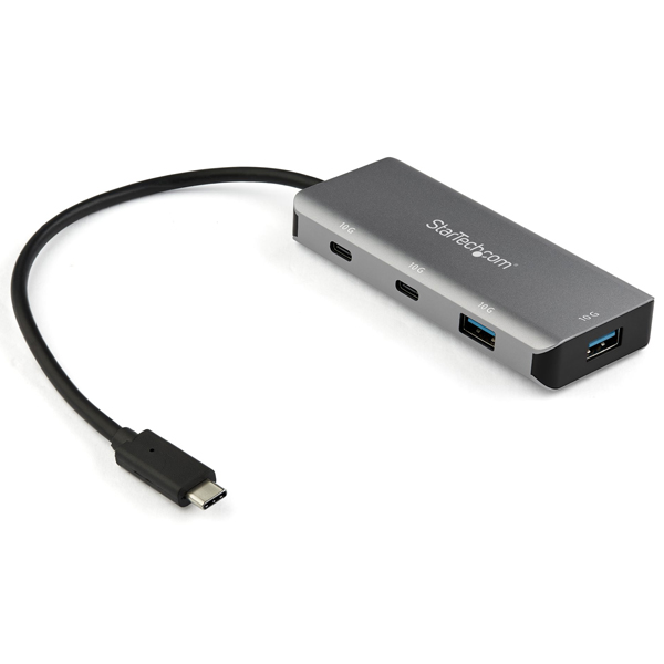 4ポートUSB-CハブUSB3.1Gen2準拠2xType-Cポート/2xType-Aポート10Gbpsデータ伝送速度