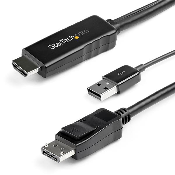 HDMI-DisplayPort変換ケーブル2mUSBバスパワー対応4K/30HzHDMIからDisplayPortに変換するアクティブコンバータ
