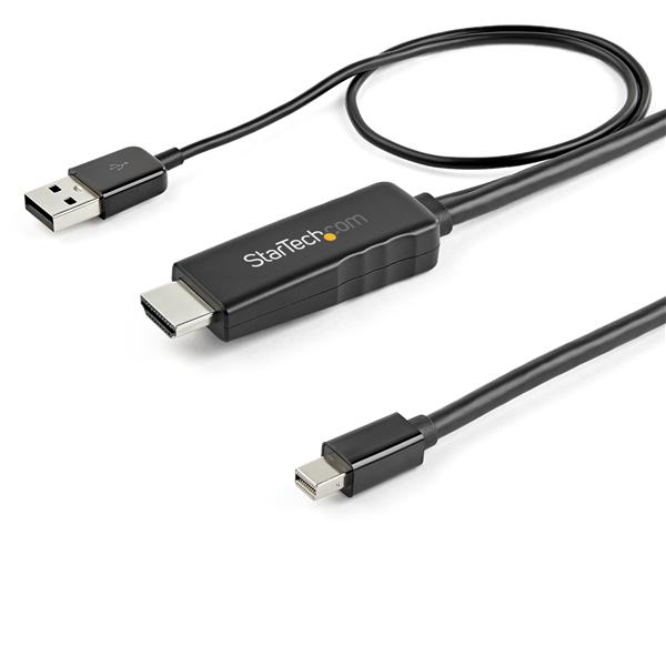 HDMI-MiniDisplayPort変換ケーブル2m4K/30HzUSBバスパワーMac/Windows対応
