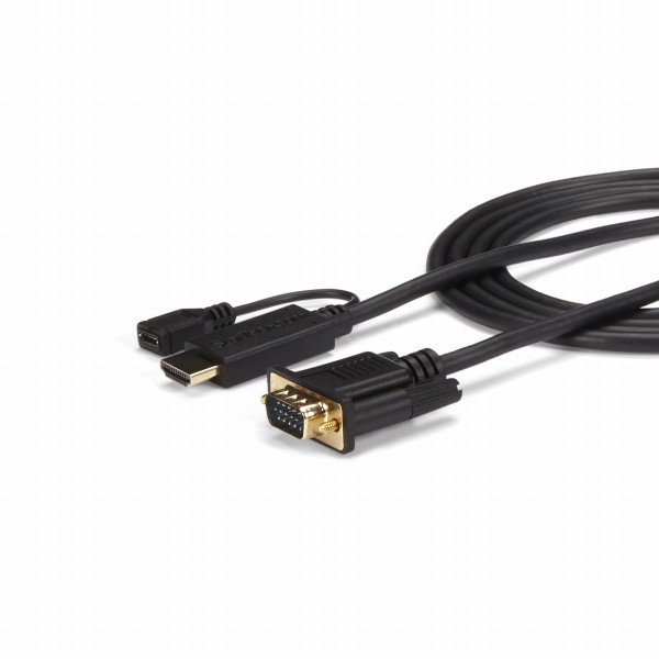 HDMI-VGAアクティブ変換ケーブルアダプタ3m1920x1200/1080pHDMI(オス)-アナログRGB/D-Sub15ピン(オス)