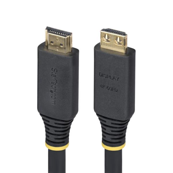 HDMI 2.0ケーブル/アクティブ/15m/抜け防止コネクター/ハイスピード/4K60Hz/ブラック/抜けにくい
