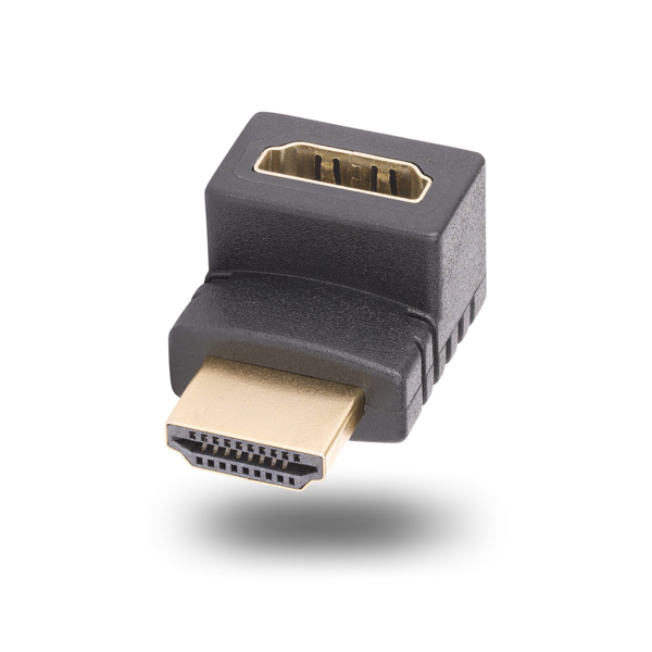 HDMI 2.0アダプター/L型上向き/オス-メス/4K60Hz/High Speed/方向変換 コネクター