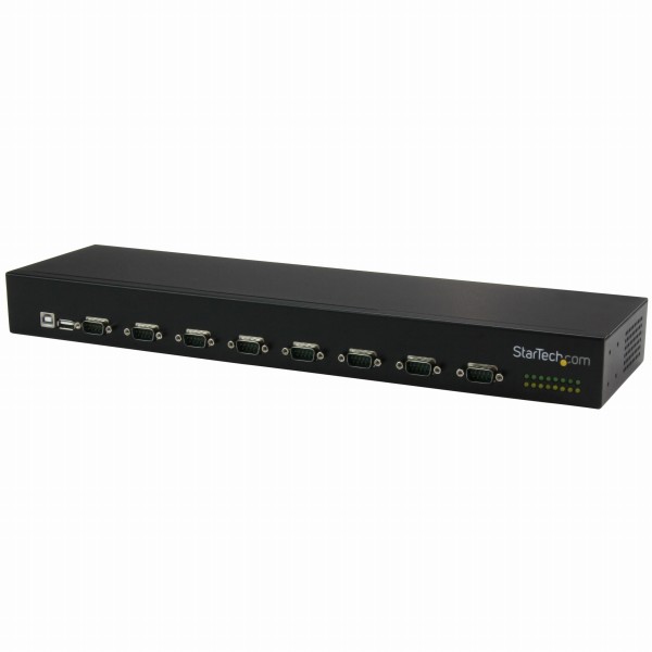 USB - 8ポート対応シリアルRS232C 変換ハブ USB接続 8x シリアルD-Sub9ピン コンバータ デイジーチェーン機能 ラックマウント可能