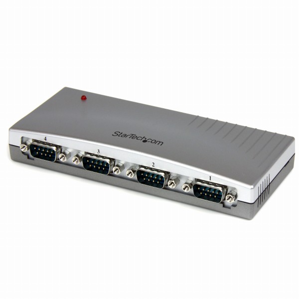 4ポート USB-RS232C変換ハブ USB2.0-シリアル (x 4) コンバータ/ 変換アダプタ USB A (オス)-D-Sub9ピン (オス)