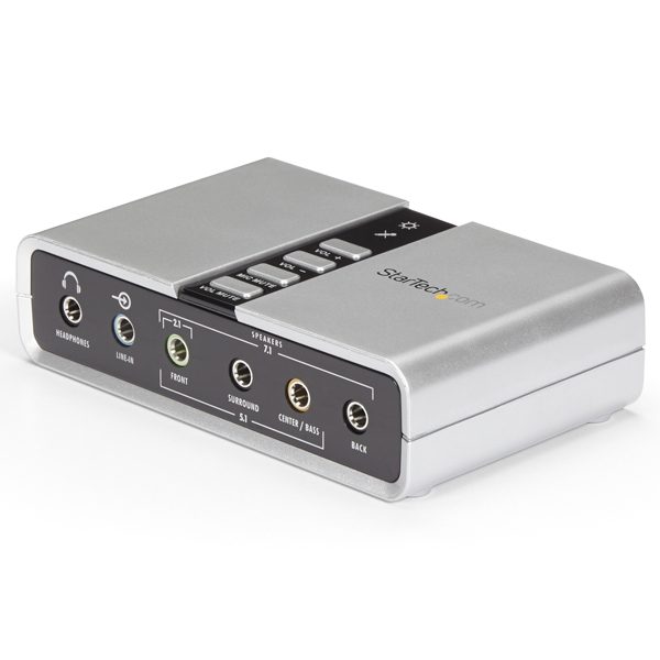 7.1ch対応USB接続外付けサウンドカードUSB-DACヘッドホンアンプ/USB-光デジタルオーディオ変換アダプタ
