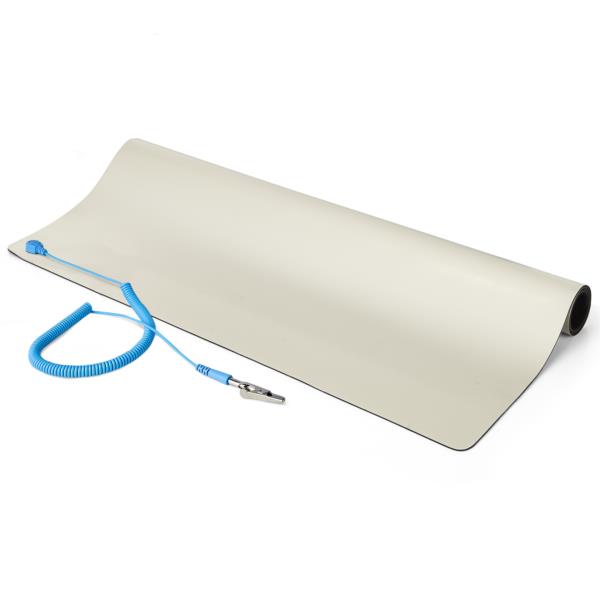 静電気除去マット/60cmx120cm/取外し可能アースコード付き/ANSI/ESDS4.1準拠/サーモプラスチック静電作業マット/卓上除電シート