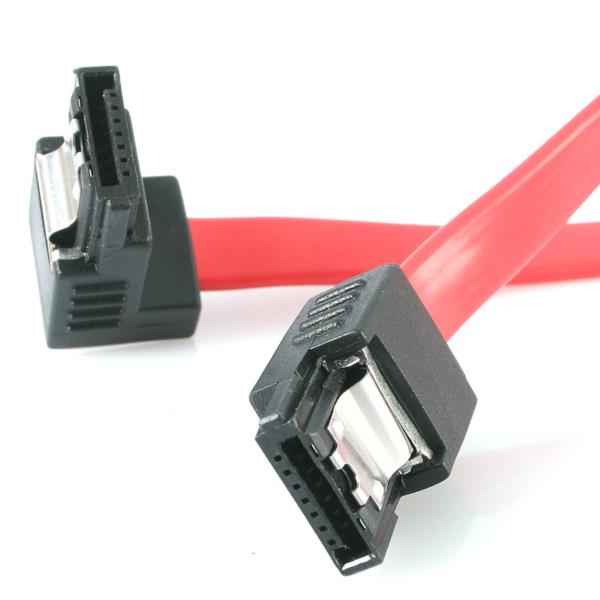 SATAケーブル30cmラッチ付きコネクタ片側下向きL型タイプSATA(7ピン)メス-SATA(7ピン)メス