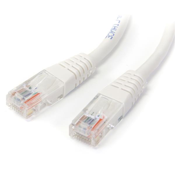 30cmCat5e対応LANケーブルホワイトカテゴリ5e対応イーサネットUTPケーブルモールド処理済みRJ45コネクタ