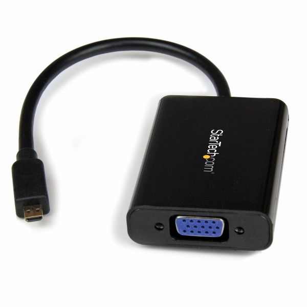 MicroHDMI-VGA変換アダプタ(スマートフォン/Ultrabook/タブレット対応)1xマイクロHDMIオス-1xVGA(D-Sub15ピン/HD15)メス1920x1080ブラック