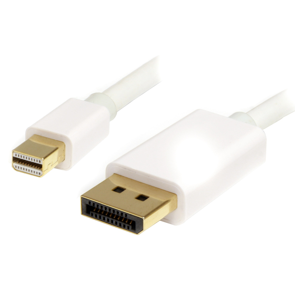 MiniDisplayPort-DisplayPort1.2変換ケーブル1mMiniDP/ミニディスプレイポート（オス）-ディスプレイポート/DP（オス）ホワイト