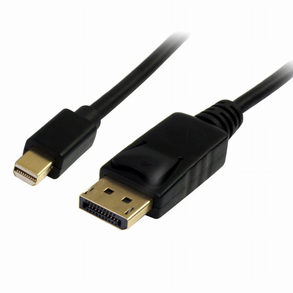 MiniDisplayPort-DisplayPort1.2変換ケーブル3mブラック1xミニディスプレイポート/miniDP(オス)-1xディスプレイポート/DP(オス)