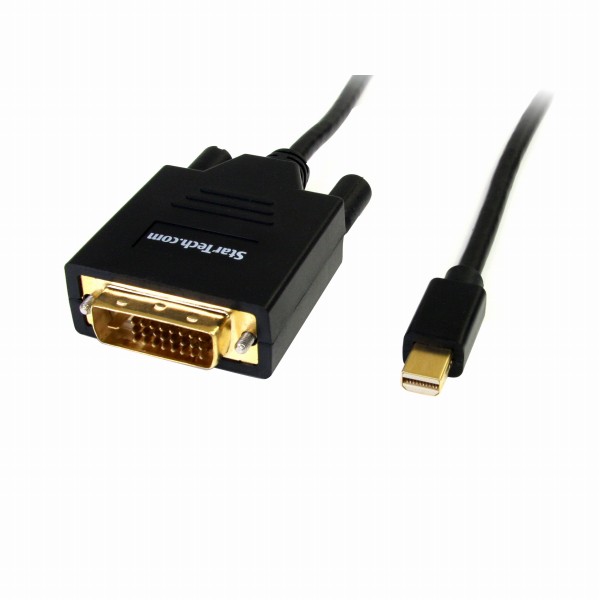 MiniDisplayport-DVI変換ケーブル1.8mミニディスプレイポート/MiniDP-DVI変換アダプタMiniDisplayPortオス-DVI-D(25ピン)オス1920x1200ブラック