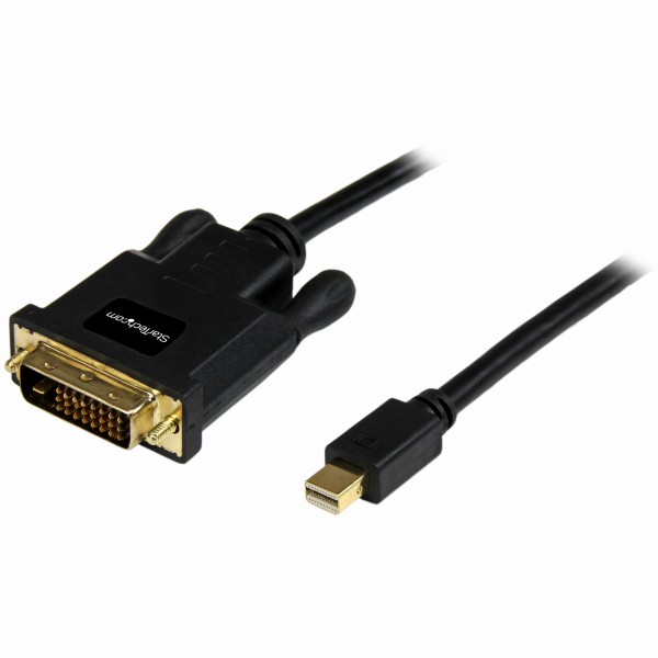 MiniDisplayPort-DVI変換ケーブル1.8m1xミニディスプレイポート/MiniDP(オス)-1xDVI-D25ピン(オス)変換アダプタ1920x1200ブラック