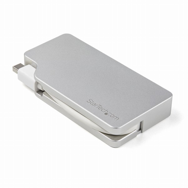 トラベルAVアダプタ(アルミ製ケース)mDP-VGA/DVI/HDMIスリーインワン変換アダプタ