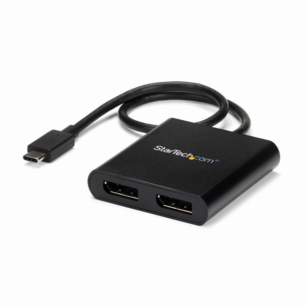 USB-C-DisplayPortマルチモニターアダプタ2ポートMSTハブ4K/30Hz対応USBType-C(オス)-2xディスプレイポート(メス)Windowsのみ対応