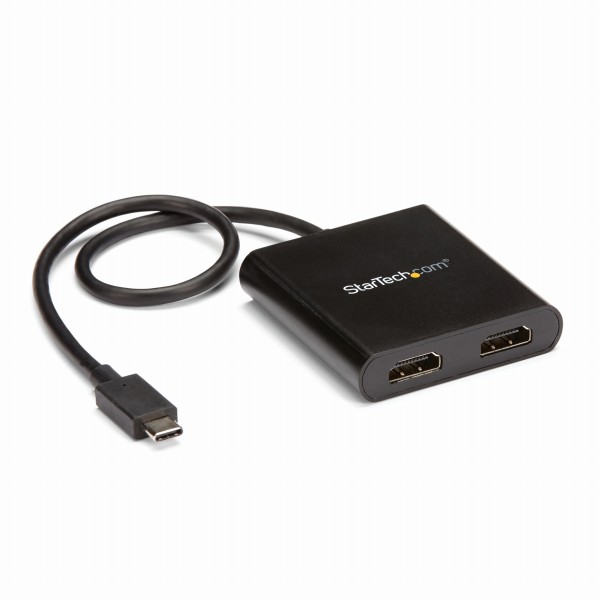 USB-C-HDMIマルチモニターアダプタ2ポートMSTハブ4K対応USBType-C(オス)-2xHDMI(メス)Windowsのみ対応