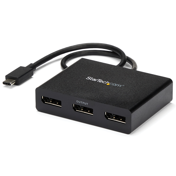 USB-C-DisplayPortマルチモニターアダプタ 3ポートMSTハブ 4K対応 USB Type-C(オス)-3x ディスプレイポート(メス)Windowsのみ対応