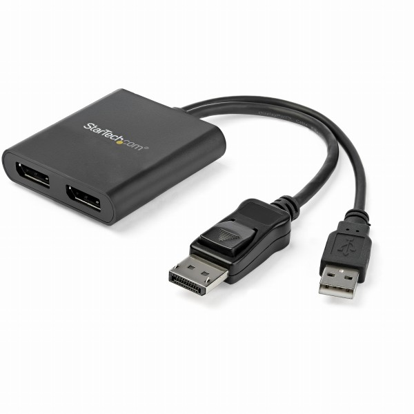 2ポートMSTハブDisplayPort-2xDisplayPortマルチモニタースプリッタ4K対応ディスプレイポート(オス)-2ポートディスプレイポート(メス)Windowsのみ対応