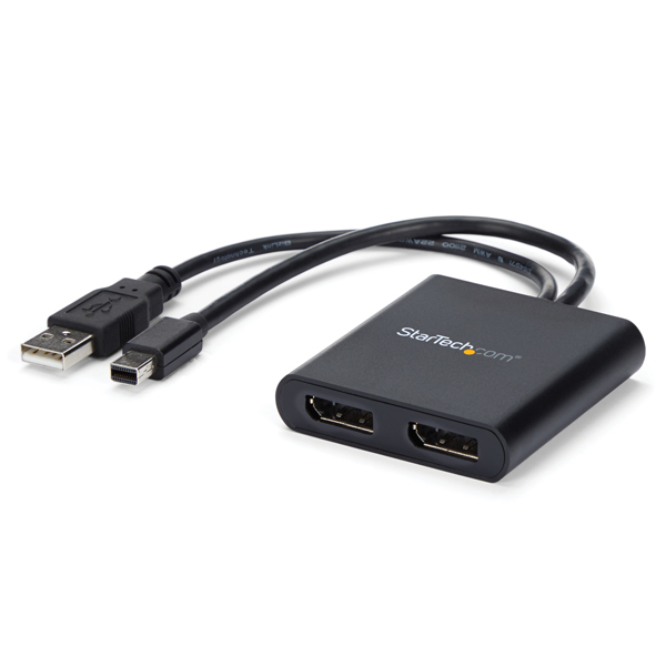 2ポートMSTハブMiniDisplayPort-2xDsiplayPortマルチモニタースプリッタ4K対応ミニディスプレイポート(オス)-2ポートディスプレイポート(メス)Windowsのみ対応
