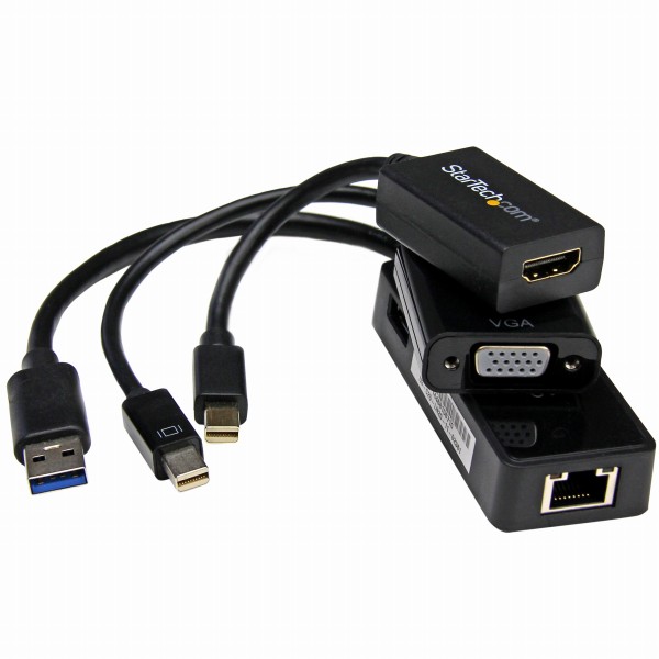 スリーインワンSurfaceProアダプタセット：mDP-VGA変換アダプタ/mDP-HDMI変換アダプタ/USB3.0-GigabitEthernetLANアダプタ(USBポート1口搭載)