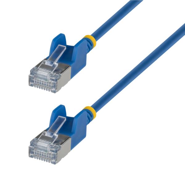 CAT6A LANケーブル/超スリム/1.5m/ブルー/FTP/純銅撚線/スナッグレス/カテゴリ6A ギガビット対応