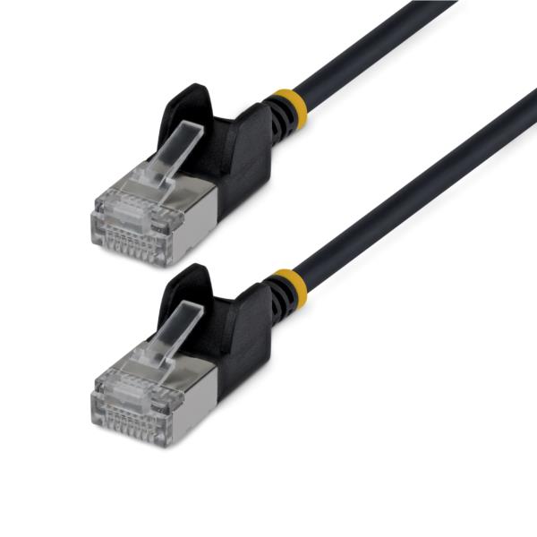 CAT6A LANケーブル/超スリム/4m/ブラック/ツメ折れ防止/FTP/超極細 RJ45イーサネットケーブル