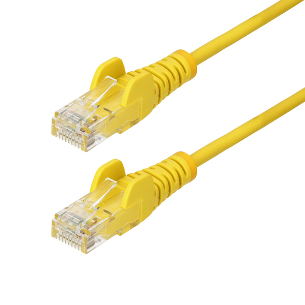 CAT6 LANケーブル/スリム/15m/イエロー/PoE/スナッグレス/より線/カテゴリ6 イーサネットケーブル