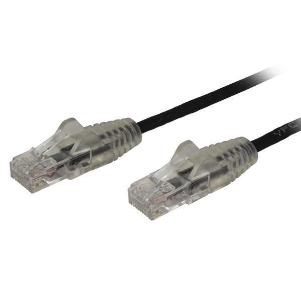 カテゴリ6LANケーブル0.5mCat6極細ギガビットイーサネットケーブルブラックツメ折れ防止RJ45コネクタ28AWG