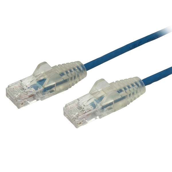 カテゴリ6LANケーブル0.5mCat6極細ギガビットイーサネットケーブルブルーツメ折れ防止RJ45コネクタ28AWG