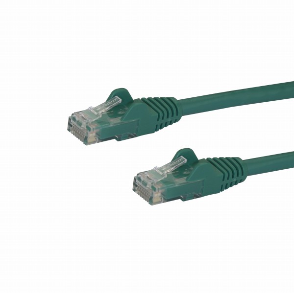 10mカテゴリー6LANケーブルグリーンRJ45モールディングコネクタ(ツメ折れ防止カバー付き)ギガビットイーサネット対応Cat6UTPケーブル